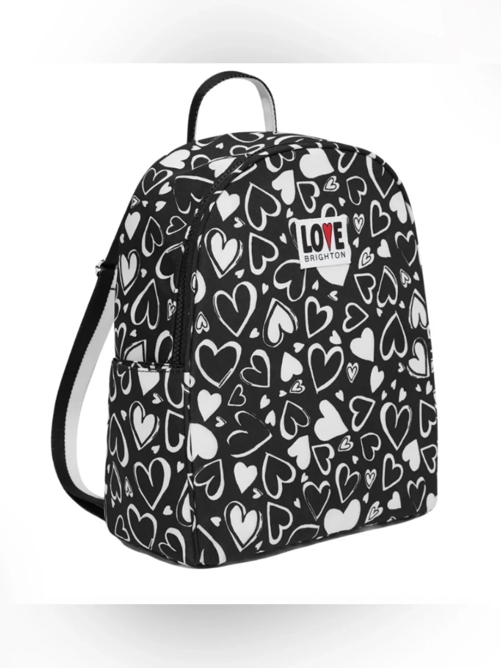 Brighton Endless Love Heart Print Black White Mini Backpack Bookbag NWOT Limited